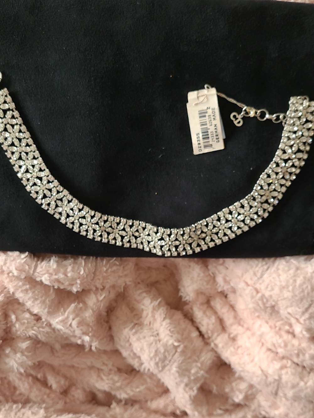 Dior Silver Crystal Floral Collar Necklace